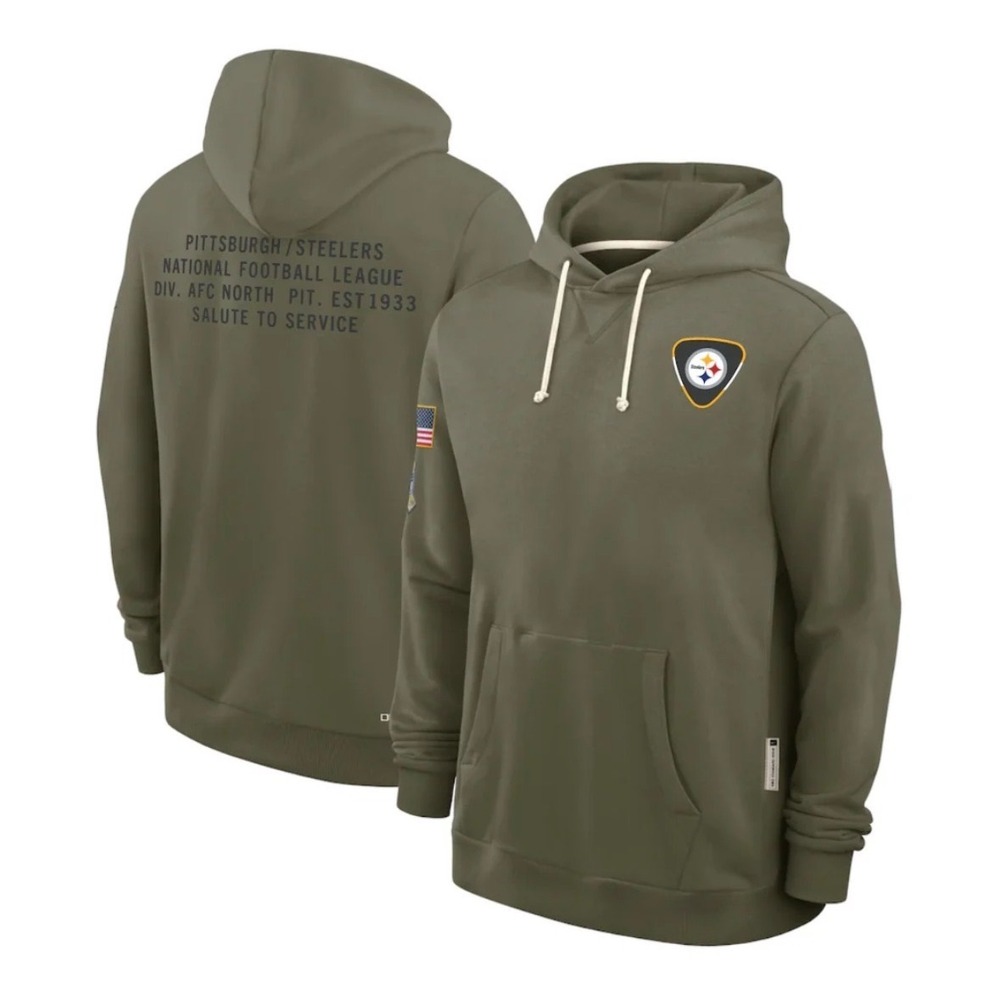Nike Mens Pittsburgh Steelers Salute to Service Hoodie Olive XXL NFL